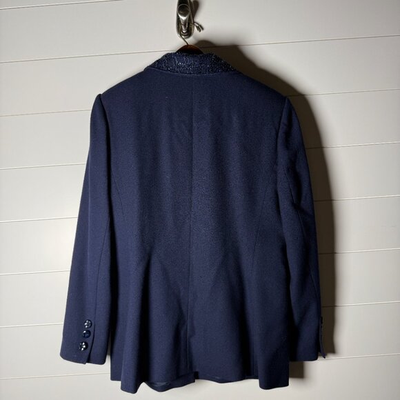 Emily Formal Suit Navy Size 12 Removable Collar, Skirt Pockets, Fully Lined - Picture 4 of 12